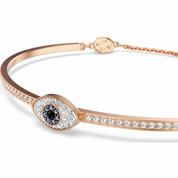 Symbolica: Multicoloured Eye Rosegold Bangle - 2 Sizes
