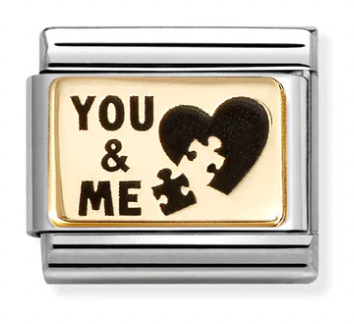 Love - You & Me Puzzle Gold Charm