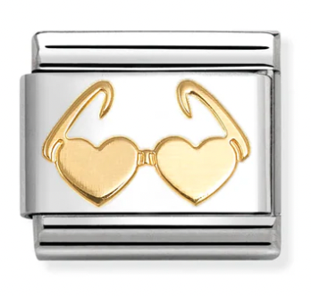 Love - Heart Sunglasses Gold Charm