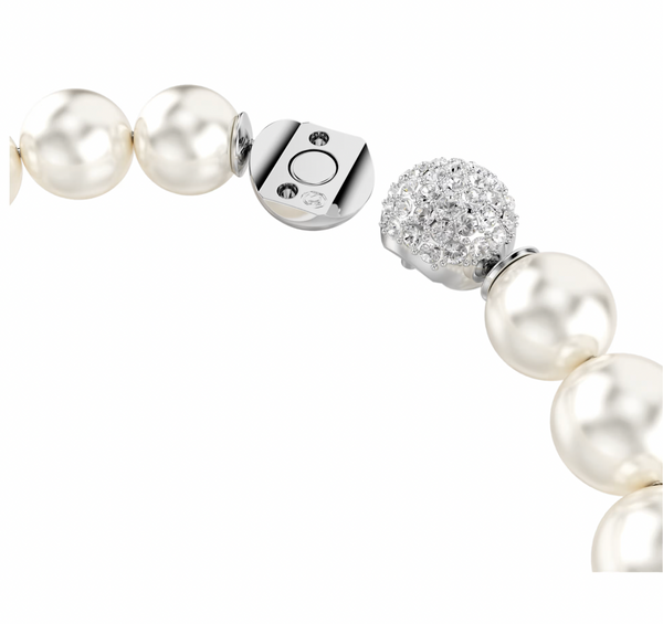Matrix: White Crystal Pearl Silver Bracelet