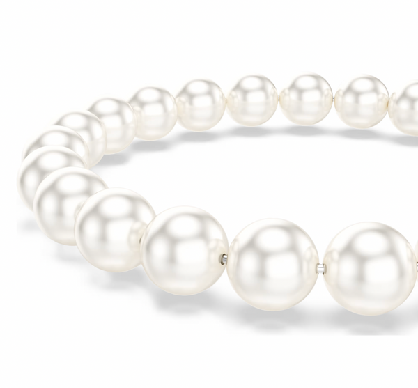 Matrix: White Crystal Pearl Silver Bracelet