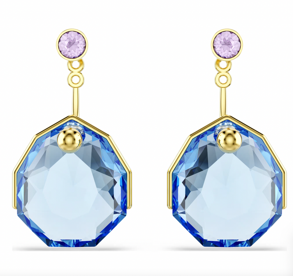 Gema: Blue Crystals Gold Earring Jackets