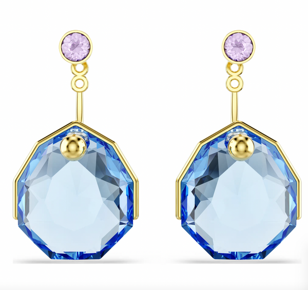 Gema: Blue Crystals Gold Earring Jackets