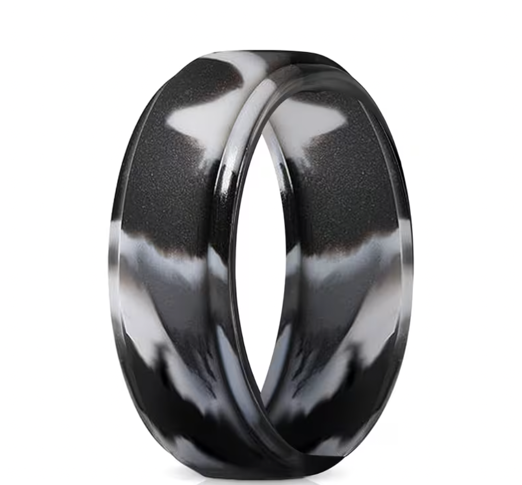 Silicone Ring - Black Cameo