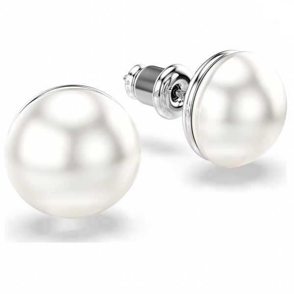 Matrix: Crystal Pearl Stud Earrings