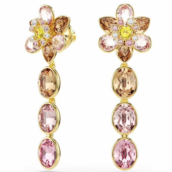 Idyllia Mixed Cut Multicoloured Flower Drop Earrings