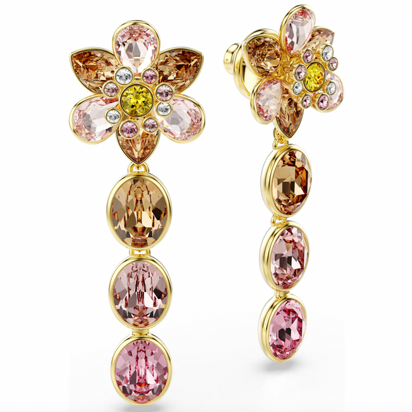 Idyllia Mixed Cut Multicoloured Flower Drop Earrings