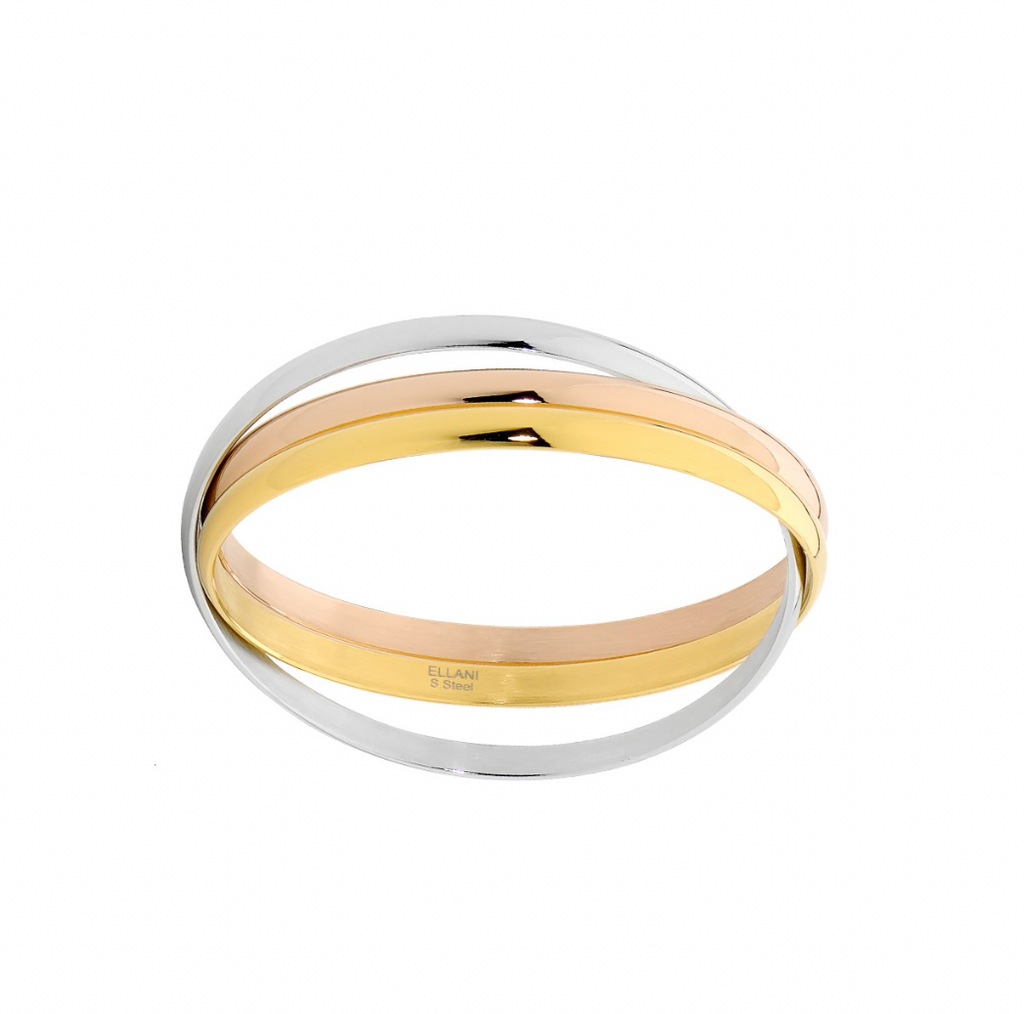 3 in one 5mm Half Round Stainless Steel Bangle - 2 sizes