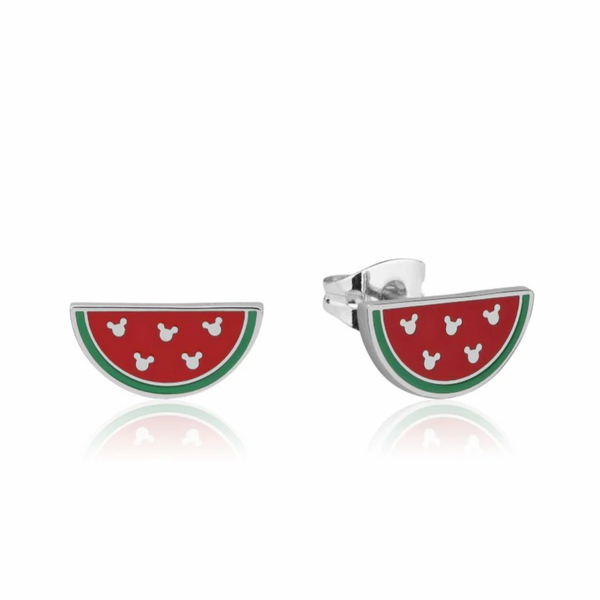 Mickey Mouse Watermelon Slice Silver Stud Earring