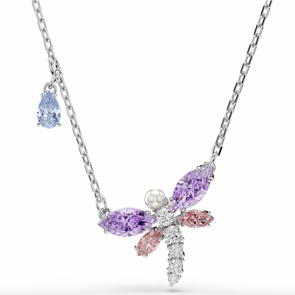 2026 Capsule Ariana Grande: Dragonfly Multicoloured Mixed Cuts Crystals Silver Necklace