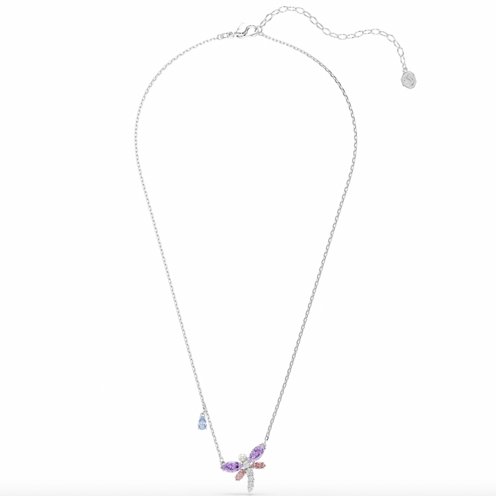 2026 Capsule Ariana Grande: Dragonfly Multicoloured Mixed Cuts Crystals Silver Necklace