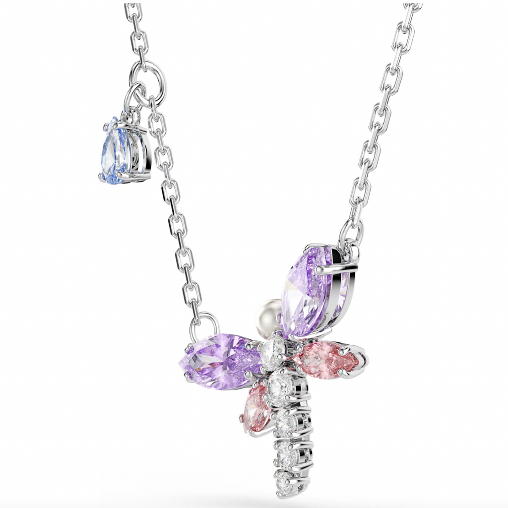 2026 Capsule Ariana Grande: Dragonfly Multicoloured Mixed Cuts Crystals Silver Necklace