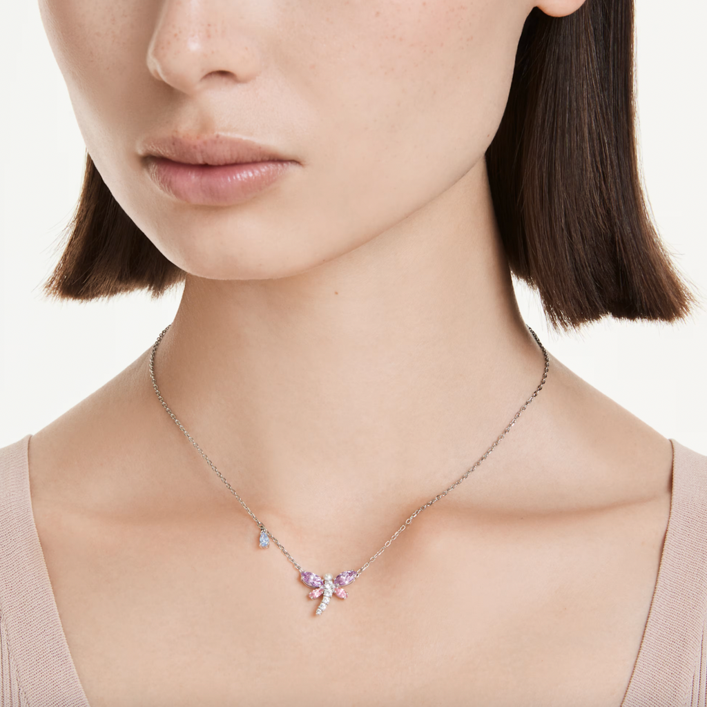 2026 Capsule Ariana Grande: Dragonfly Multicoloured Mixed Cuts Crystals Silver Necklace