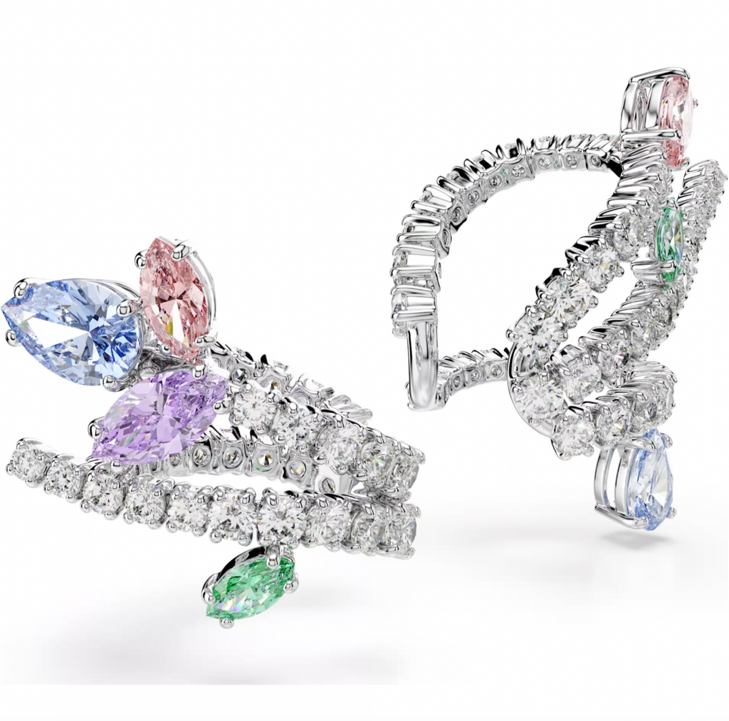 2026 Capsule Ariana Grande: Multicoloured Mixed Cuts Silver Ear Cuffs