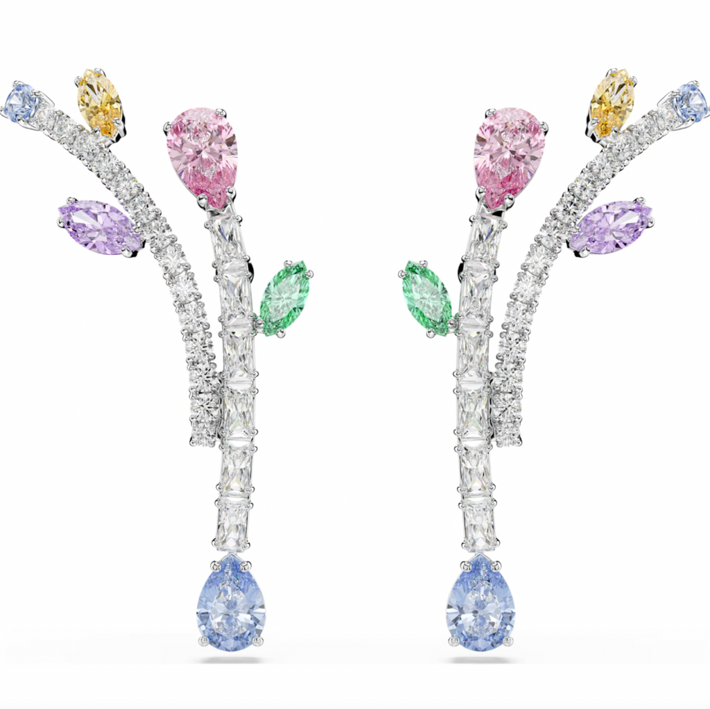 2026 Capsule Ariana Grande: Multicoloured Mixed Cuts Silver Drop Earring