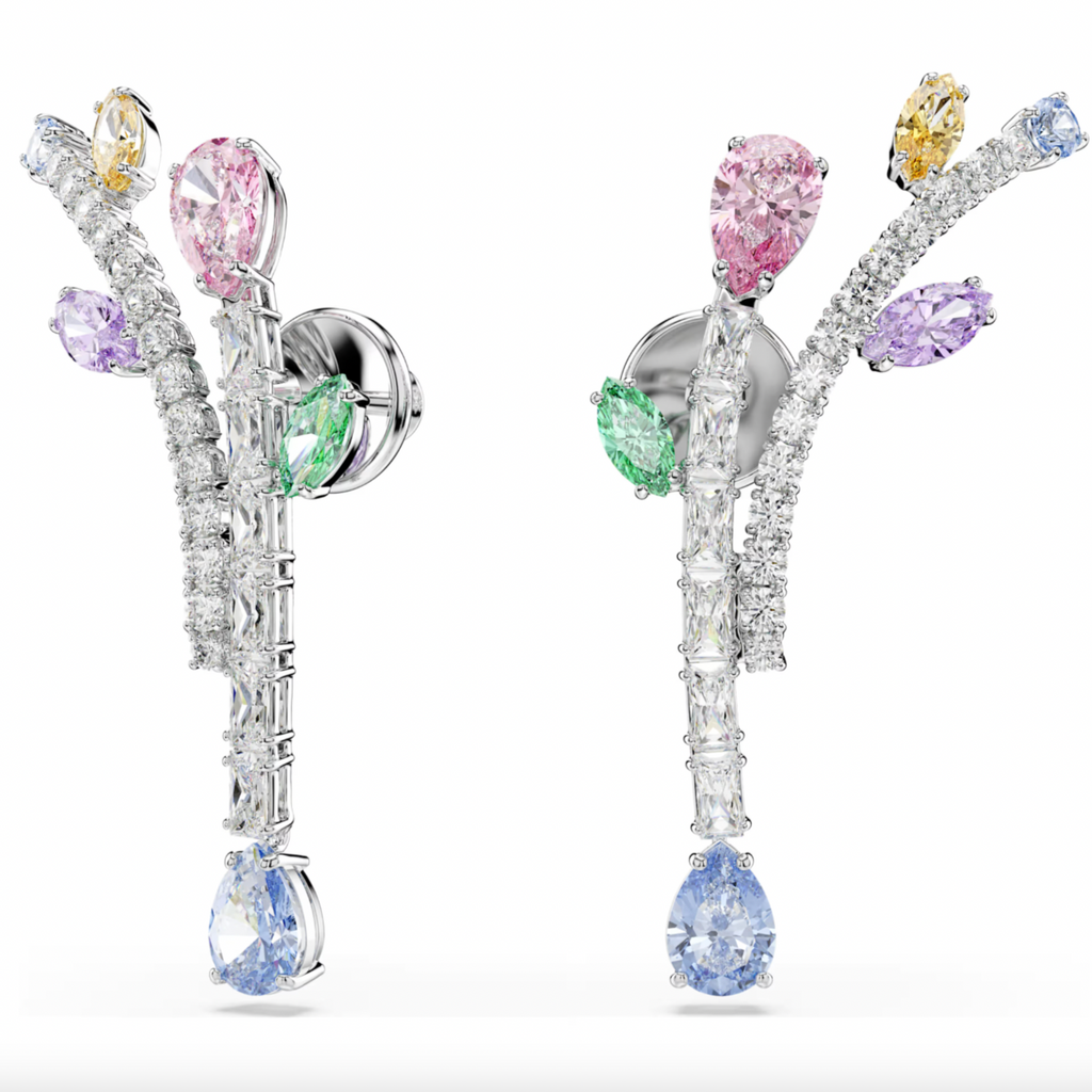 2026 Capsule Ariana Grande: Multicoloured Mixed Cuts Silver Drop Earring