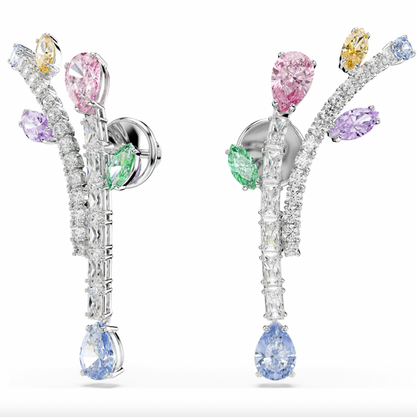 2026 Capsule Ariana Grande: Multicoloured Mixed Cuts Silver Drop Earring