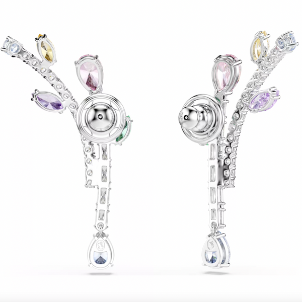 2026 Capsule Ariana Grande: Multicoloured Mixed Cuts Silver Drop Earring