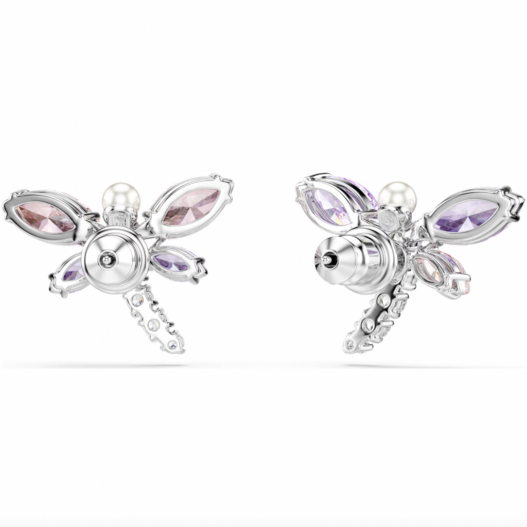 2026 Capsule Ariana Grande: Dragonfly Multicoloured Mixed Cuts Crystals Silver Stud Earrings