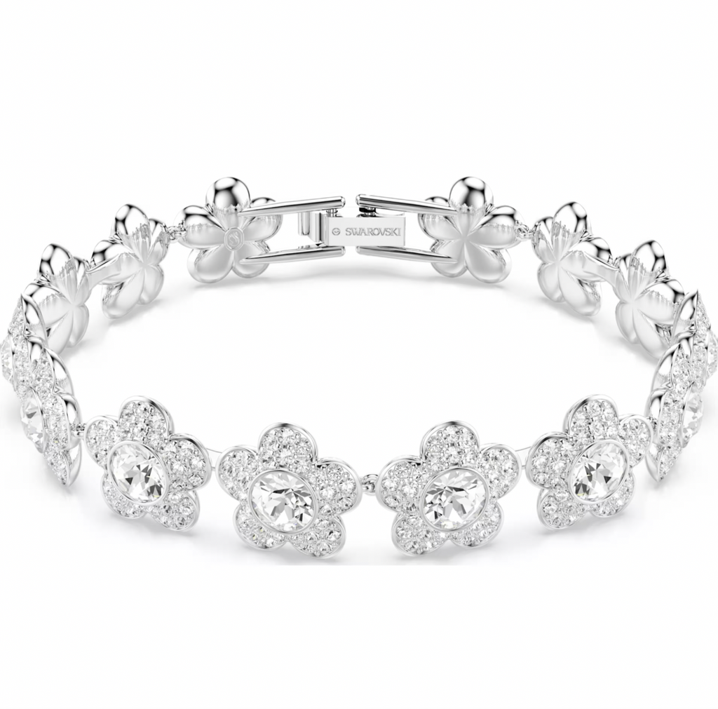 2026 Capsule Ariana Grande: Flower Round Cut White Crystals Silver Bracelet
