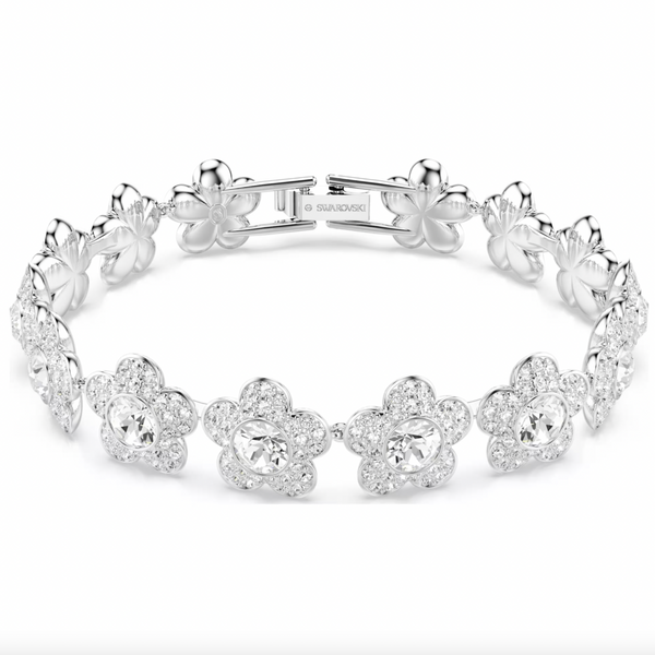 2026 Capsule Ariana Grande: Flower Round Cut White Crystals Silver Bracelet