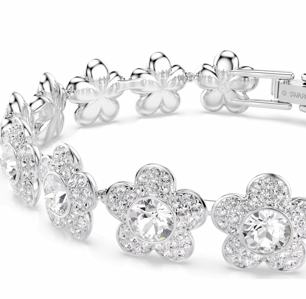 2026 Capsule Ariana Grande: Flower Round Cut White Crystals Silver Bracelet