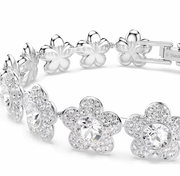 2026 Capsule Ariana Grande: Flower Round Cut White Crystals Silver Bracelet