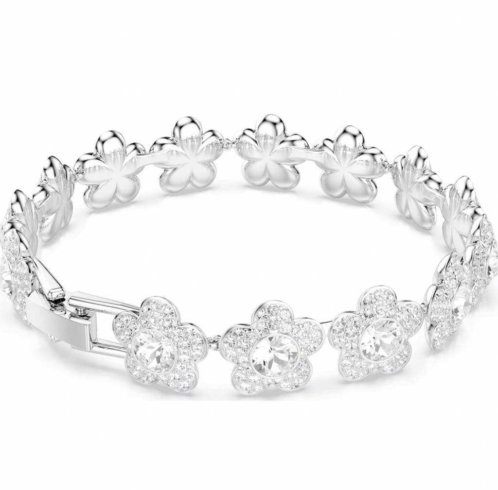 2026 Capsule Ariana Grande: Flower Round Cut White Crystals Silver Bracelet