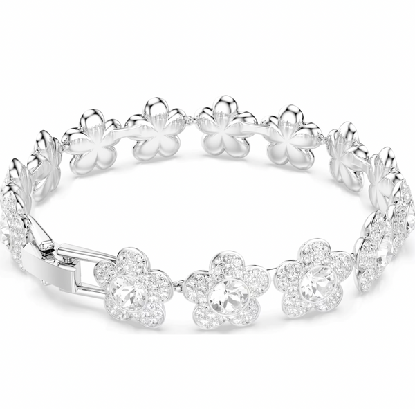 2026 Capsule Ariana Grande: Flower Round Cut White Crystals Silver Bracelet