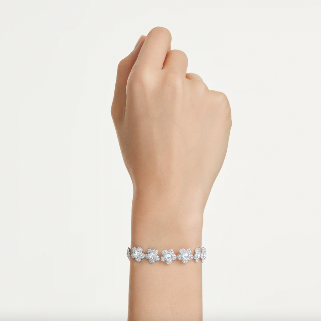 2026 Capsule Ariana Grande: Flower Round Cut White Crystals Silver Bracelet