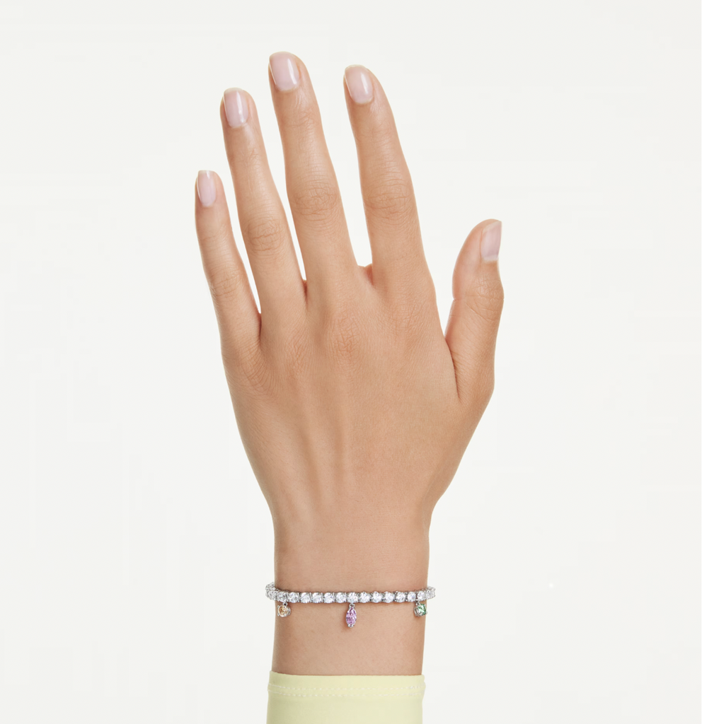 2026 Capsule Ariana Grande: Multicoloured Mixed Cuts Crystals Silver Tennis Bracelet