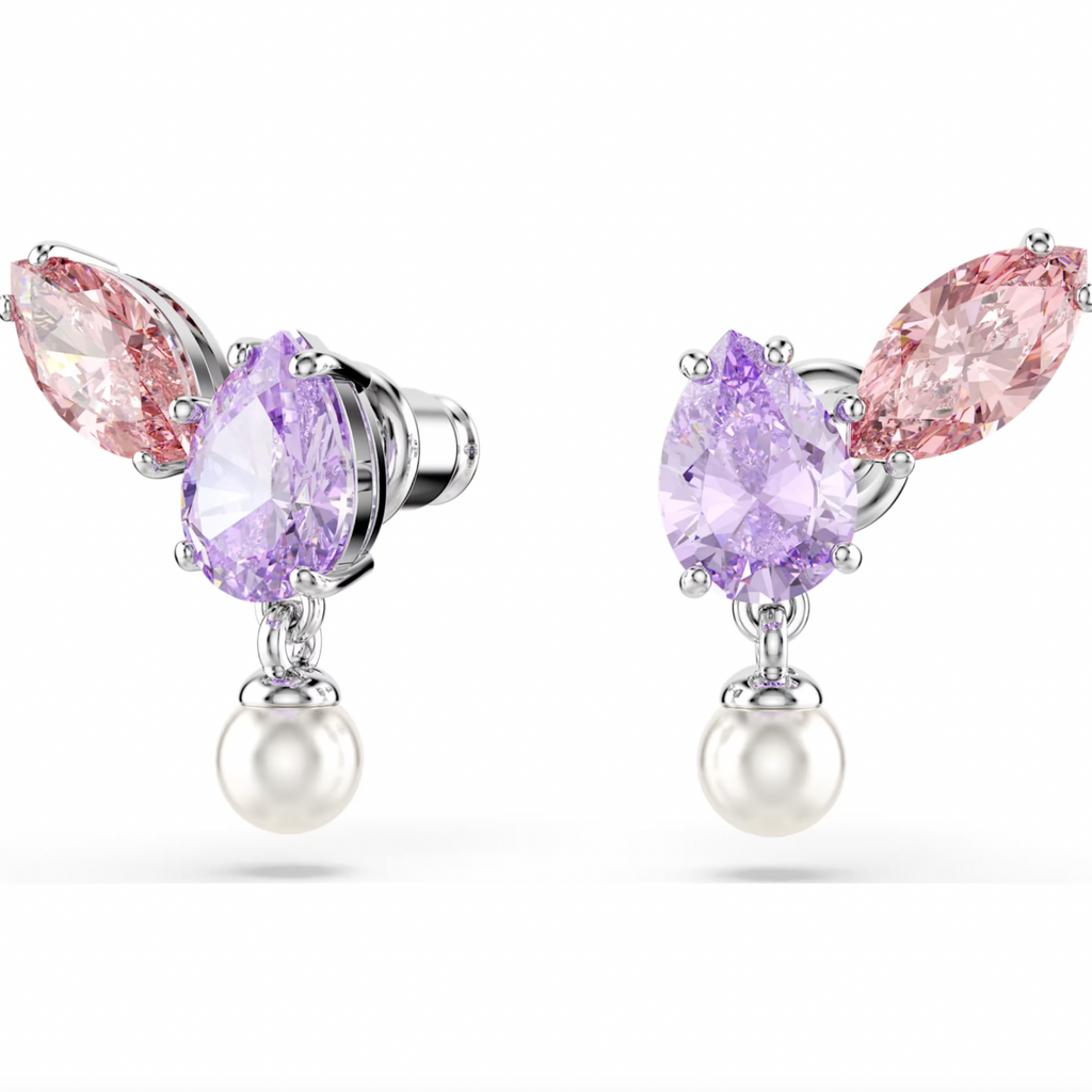 2026 Capsule Ariana Grande: Multicoloured Mixed Cuts Silver Necklace & Earring Set