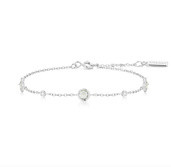 The Ripple Joy: Mint Green Silver Bracelet