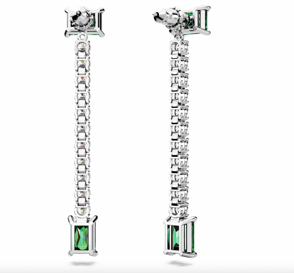 Matrix Mixed Cut Green Drop Earrings