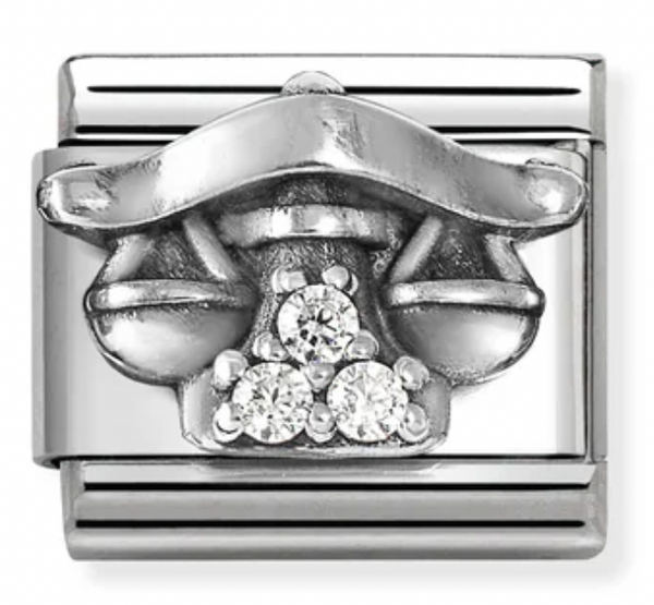 Zodiac - Libra with CZ Silver Charm