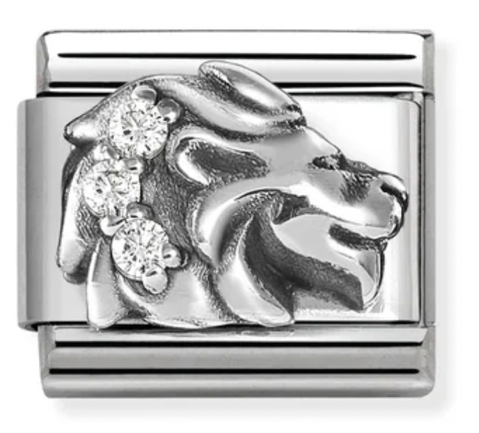 Zodiac - Leo with CZ Silver Charm