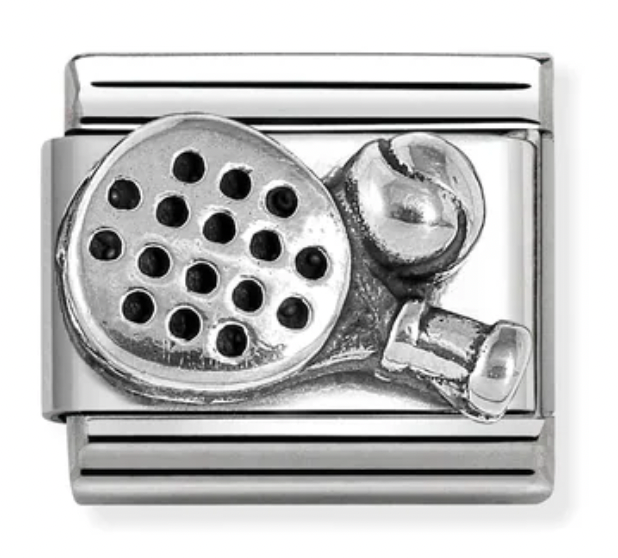 Sports - Paddle Racket Silver Oxidised Charm