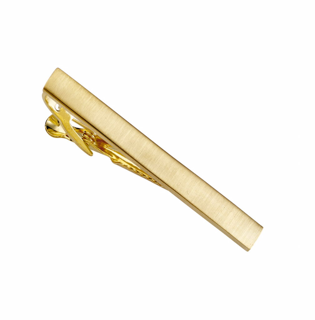 Fashion Brushed Gold Steel Finish Tie Bar