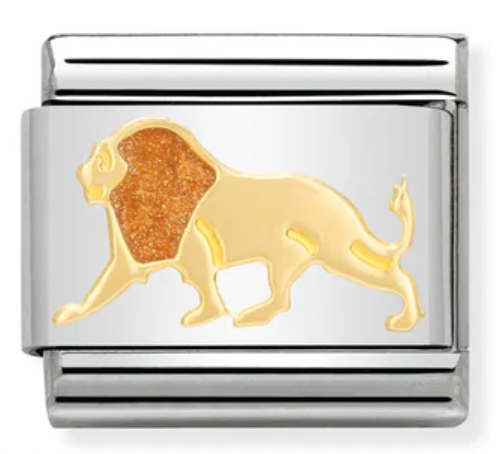 Animal - Lion with Enamel Gold Charm