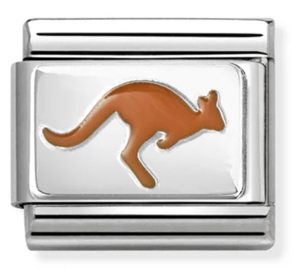Animals - Kangaroo with Enamel Silver Charm