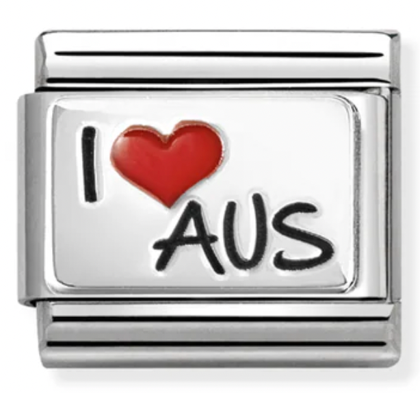Travel - I Love Aus with Red Heart Silver Charm