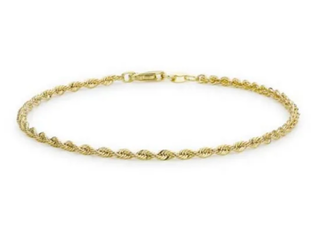 9ct YG Hollow Twist Bracelet