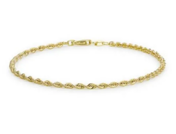 9ct YG Hollow Twist Bracelet