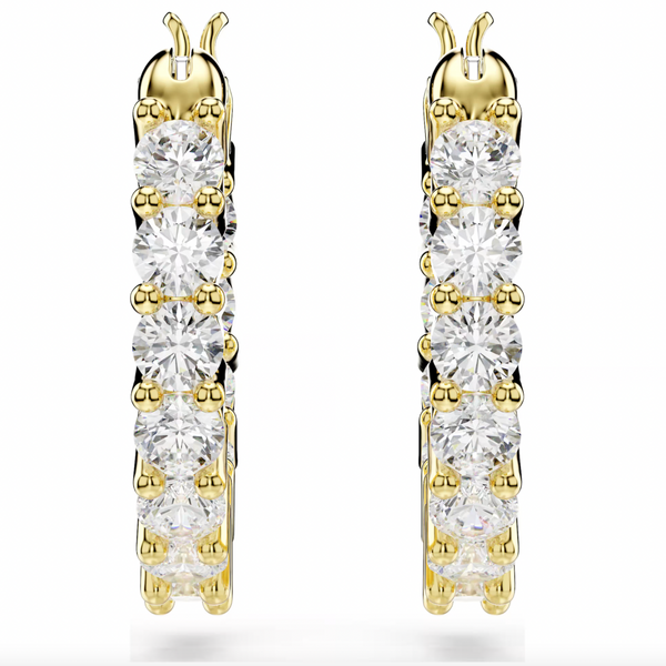 Matrix Vittore: White Round Cut Crysal Hoop Earrings - 2 Colours
