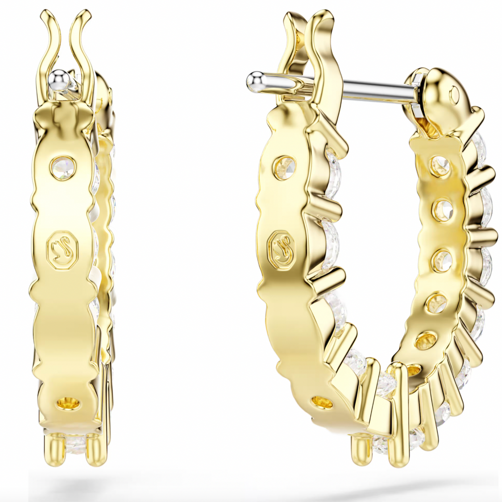 Matrix Vittore: White Round Cut Crysal Hoop Earrings - 2 Colours