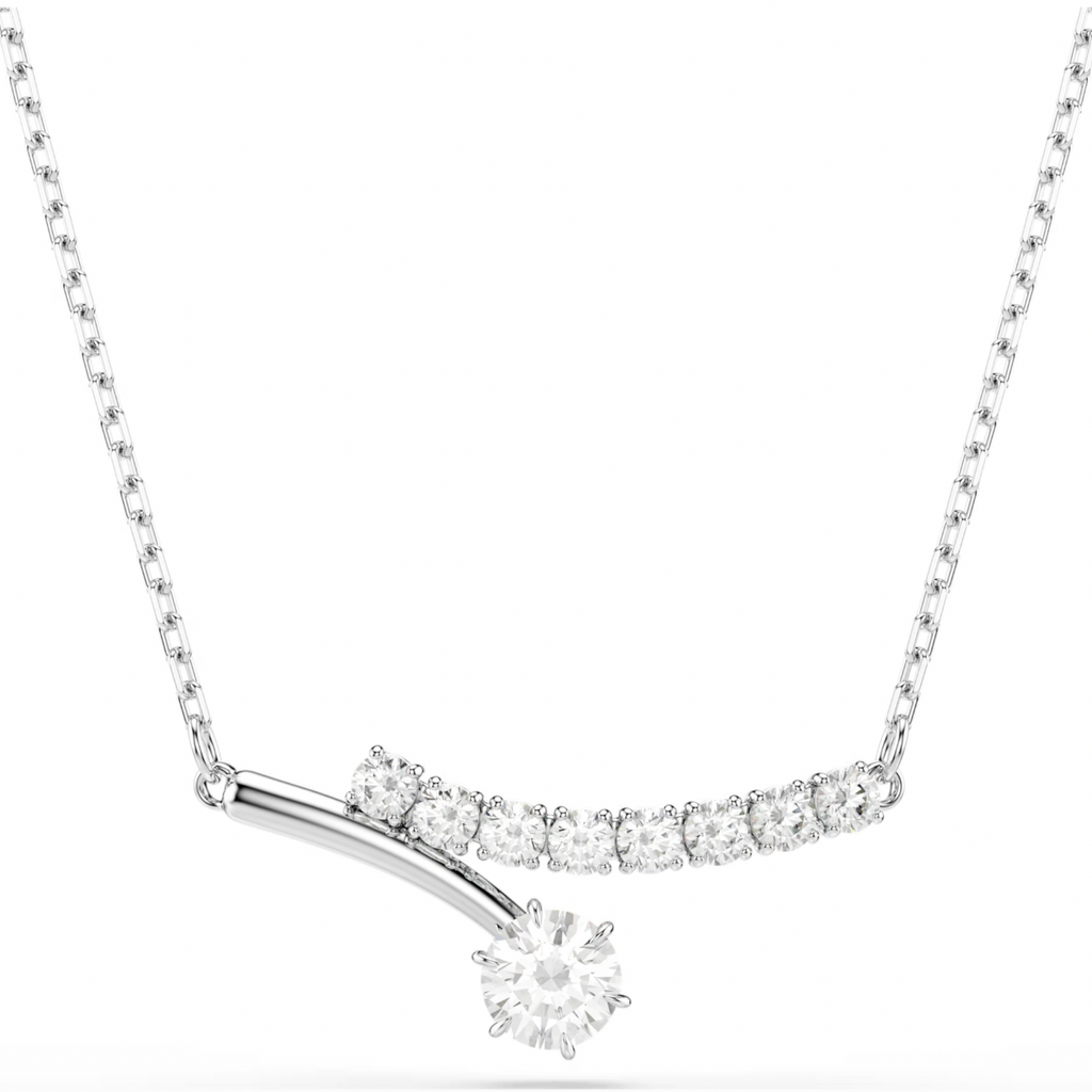 Matrix: White Round Cuts Crystals Necklace - 2 Colour
