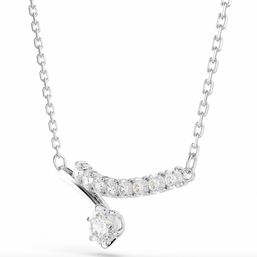 Matrix: White Round Cuts Crystals Necklace - 2 Colour