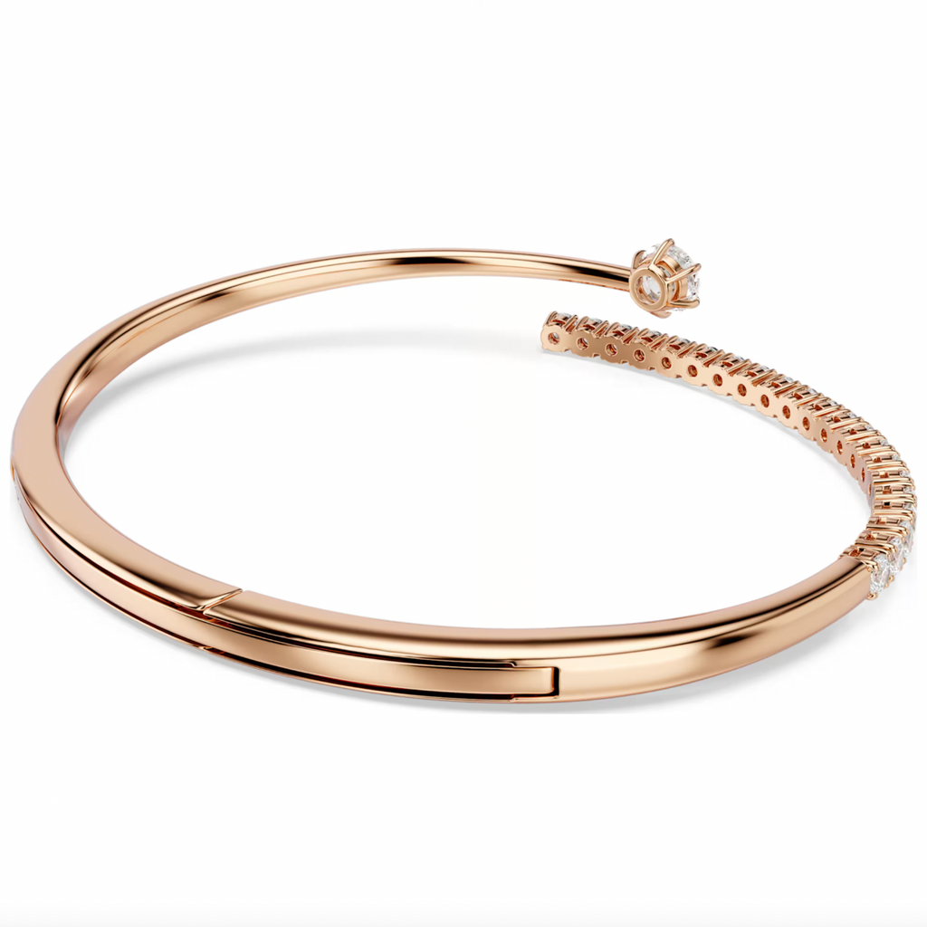Matrix: White Round Cuts Crystal Rosegold Bangle - 2 Sizes