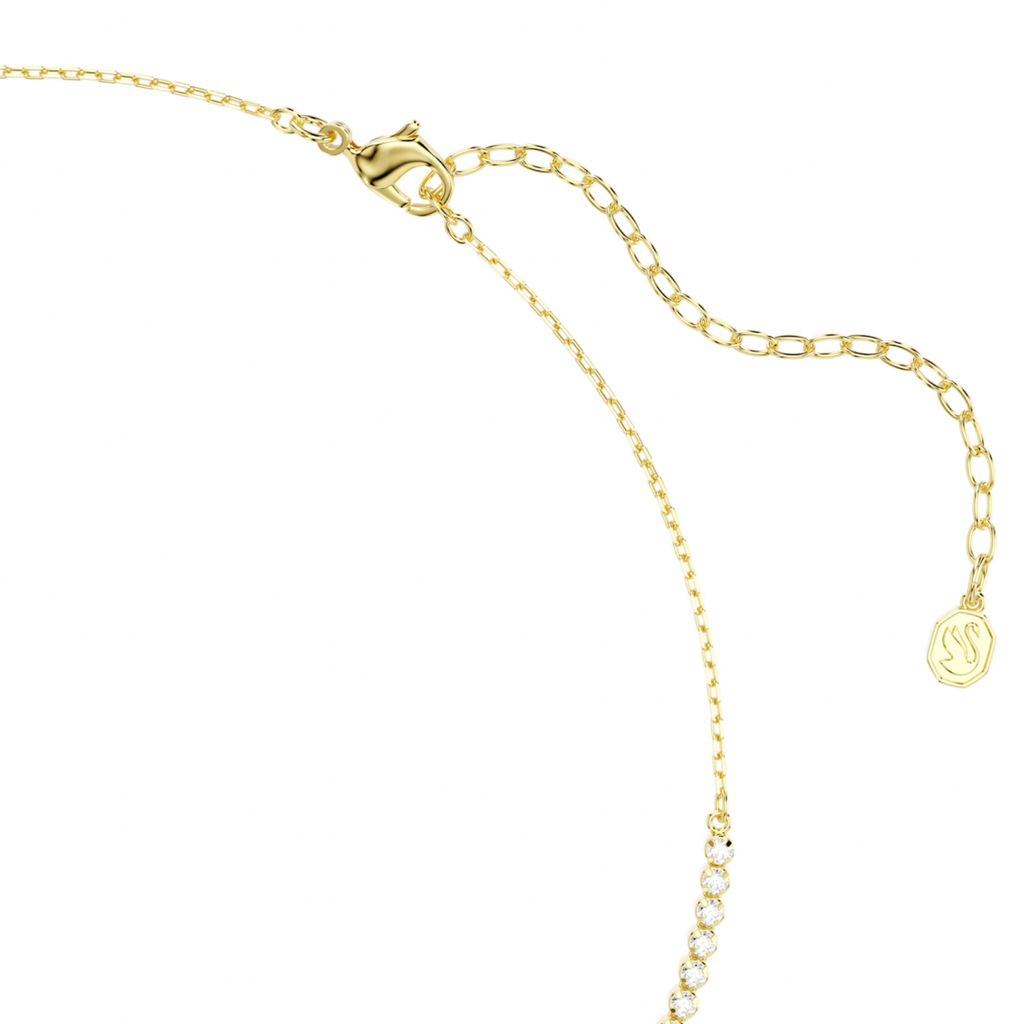 Mesmera: White Mixed Cut Crystals Gold Necklace