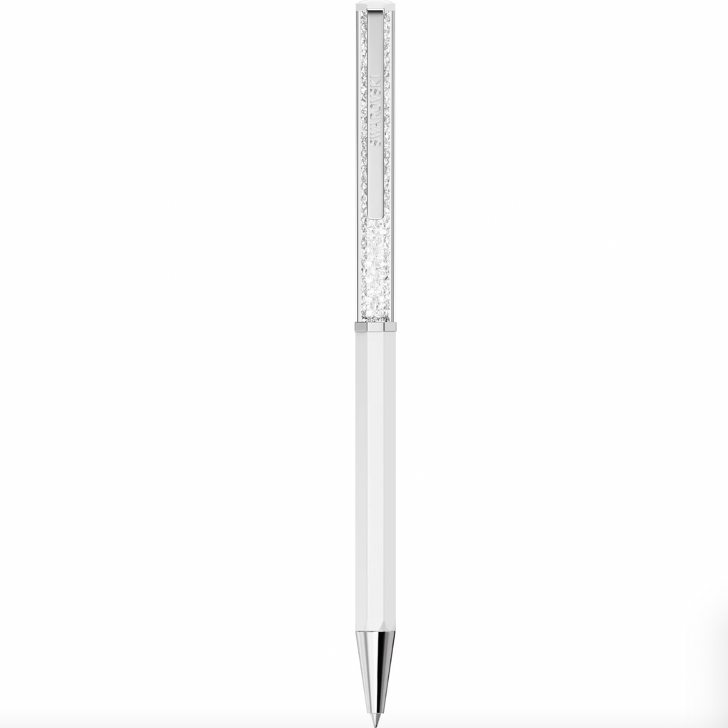 Crystalline Ballpoint Pen - White Lacquered Chrome